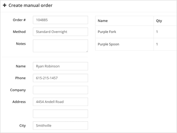 Manual orders