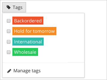 Order tags