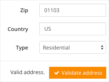 Shipping address validation